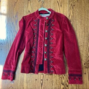 Brand new Free People Maven Military Style Fitted Jacket in Rio Red